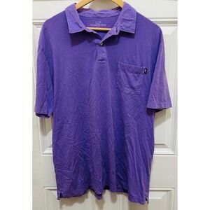 Vineyard Vines Mens XL Slim Fit Pima Cotton Pocket Polo Purple Short Sleeve